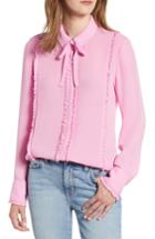 Women's Scotch & Soda Ruffle Trim Tie Neck Top - Pink