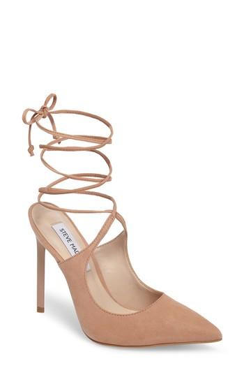 Women's Steve Madden Raven Ankle Wrap Pump .5 M - Beige