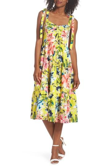 Women's Eliza J Bow Front Tie Strap Dress - Yellow