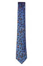 Men's Topman Leopard Print Tie, Size - Blue