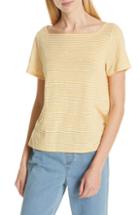 Women's Eileen Fisher Square Neck Stripe Tee, Size - Yellow