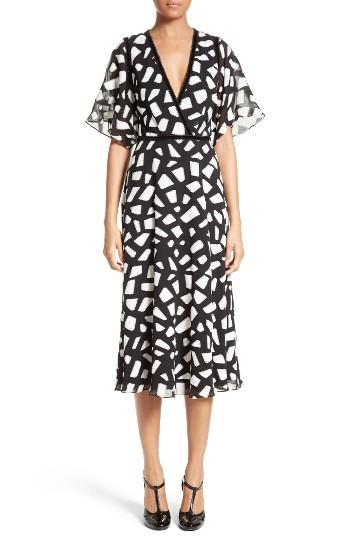 Women's Yigal Azrouel Crocodile Fil Coupe Midi Dress - Black