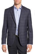 Men's Nordstrom Men's Shop Trim Fit Plaid Wool Sport Coat S - Blue