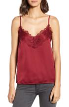 Women's Heartloom Andra Satin Lace Trim Camisole - Burgundy