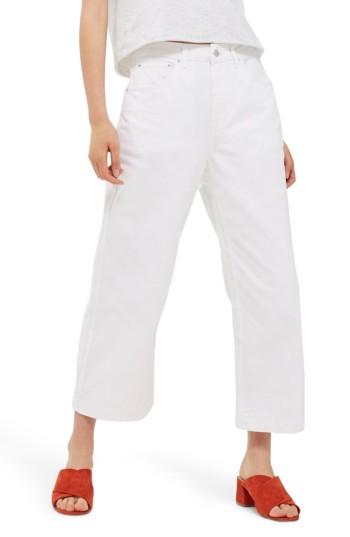 Women's Topshop Wide Leg Cropped Jeans X 30 - White