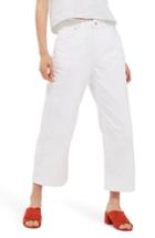 Women's Topshop Wide Leg Cropped Jeans X 30 - White