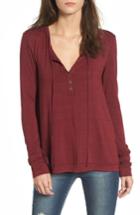 Women's Lira Clothing Kelsey Henley - Burgundy