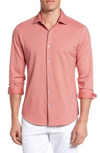 Men's Mizzen+main Hawthorne Gingham Sport Shirt - Red