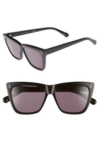 Women's Stella Mccartney 55mm Polarized Sunglasses - Black