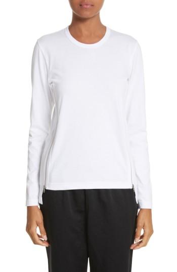 Women's Comme Des Garcons Side Zip Cotton Tee