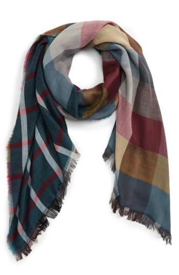 Women's Bp. Plaid Scarf, Size - Blue
