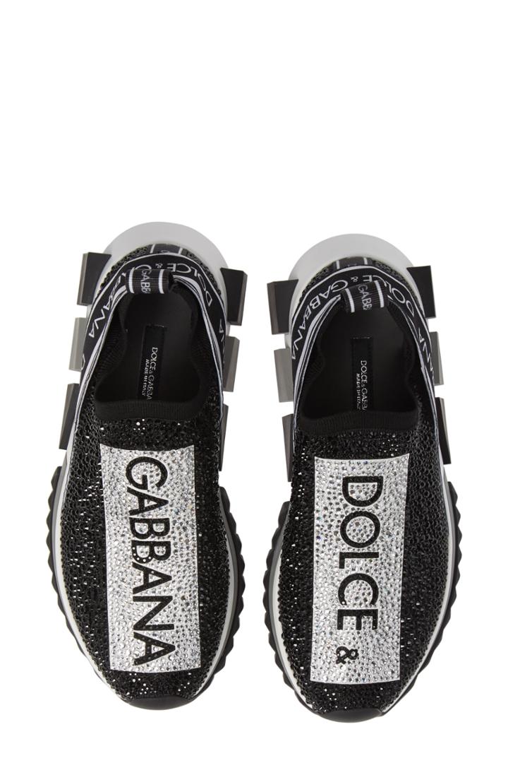 Women's Dolce & Gabbana Sorrento Jeweled Logo Sneaker .5us / 36eu - Metallic
