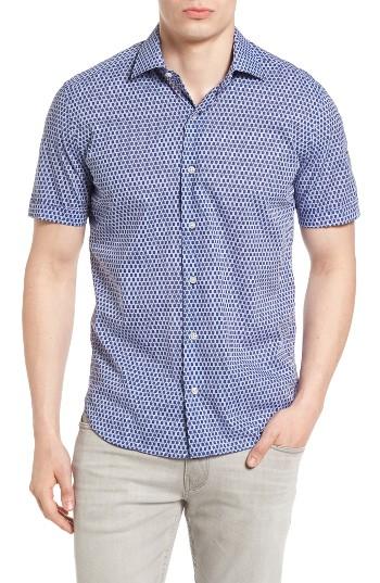 Men's Culturata Geometric Heritage Print Sport Shirt - Blue
