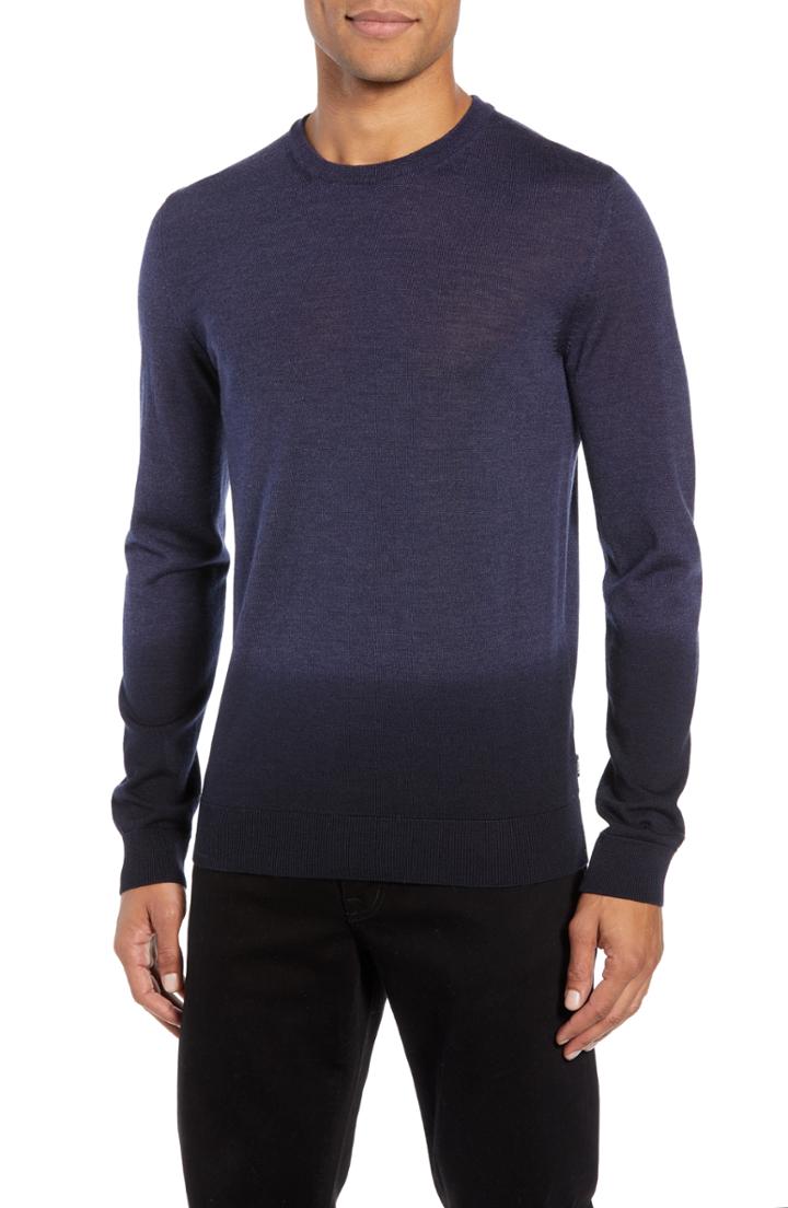 Men's Boss Lapedro Slim Fit Ombre Virgin Wool & Silk Sweater - Blue