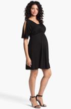 Women's Maternal America Split Sleeve Maternity Dress - Black