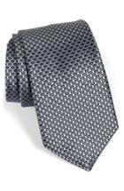 Men's Nordstrom Men's Shop 'small Basket Weave Neat' Woven Silk Tie, Size - Black