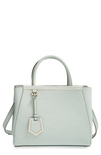 Fendi 'petite 2jours Elite' Leather Shopper - Green