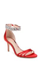 Women's Jewel Badgley Mischka Zamora Ankle Strap Sandal .5 M - Red