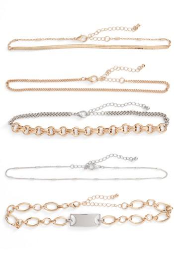 Women's Leith 5-pack Mixed Metal Chokers