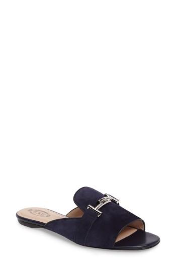 Women's Tod's Double T Open Toe Loafer Mule .5us / 36.5eu - Blue