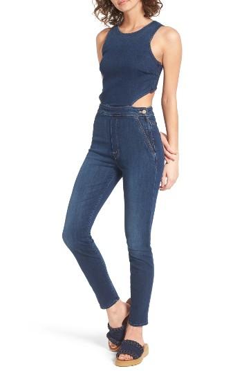 Women's Miranda + Mother Cut It Out Crop Denim Jumpsuit