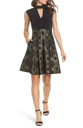Women's Vince Camuto Ity Jacquard Fit & Flare Dress