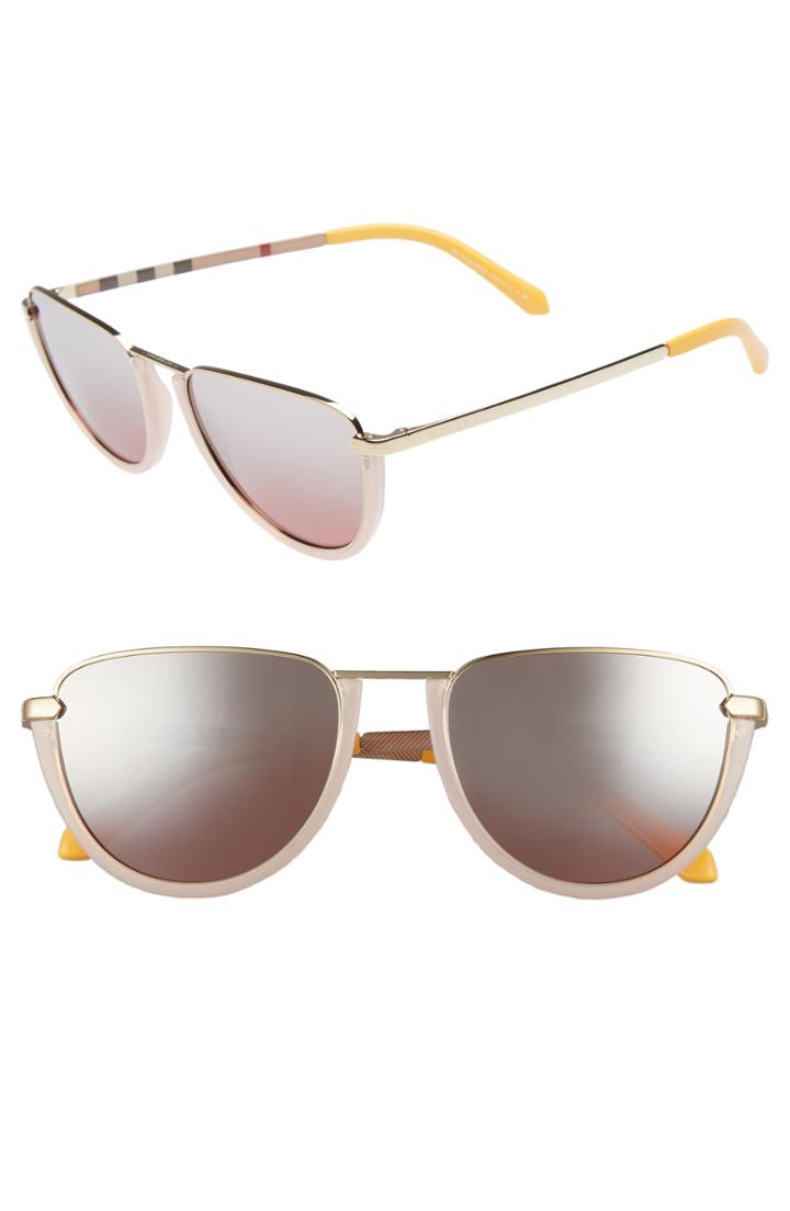 Women's Burberry Trench 54mm Aviator Sunglasses -