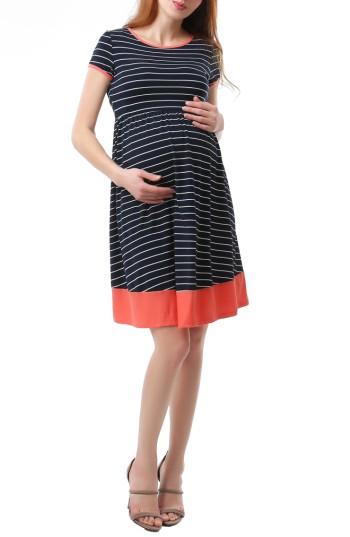 Women's Kimi And Kai Kira Stripe Maternity Skater Dress