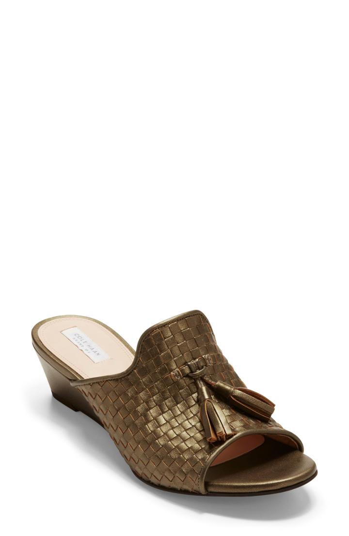 Women's Cole Haan Jagger Wedge Sandal .5 B - Metallic