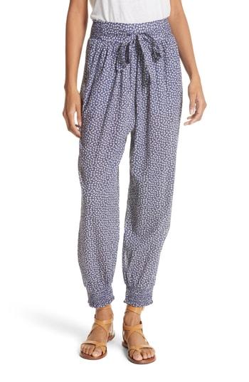 Women's La Vie Rebecca Taylor Charmante Smocked Pants - Blue