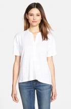 Women's Eileen Fisher Mandarin Collar Organic Linen Knit Shirt