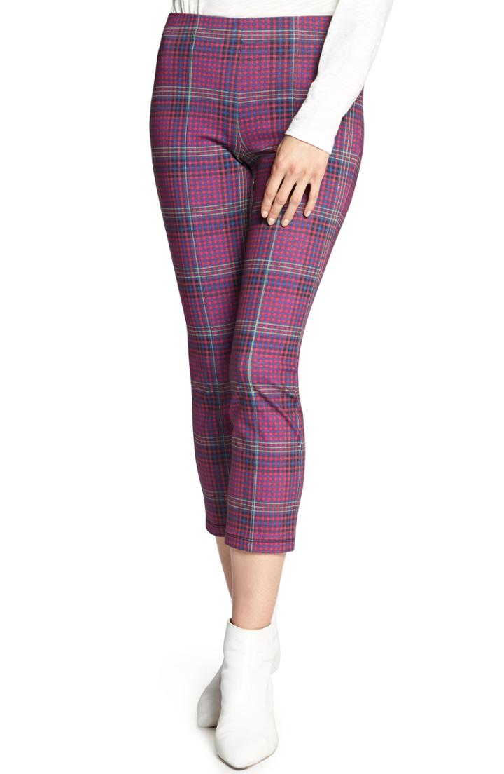 Women's Sanctuary Mod Crop Plaid Leggings - Pink