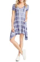 Women's Karen Kane Tie Dye Sharkbite Hem Dress - Blue