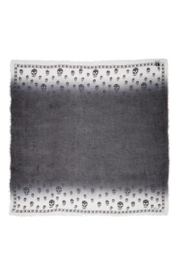 Women's Alexander Mcqueen Shadowy Skull Modal & Cashmere Pashmina, Size - Black
