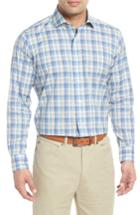 Men's Peter Millar Collection Saronic Regular Fit Melange Check Sport Shirt - Blue