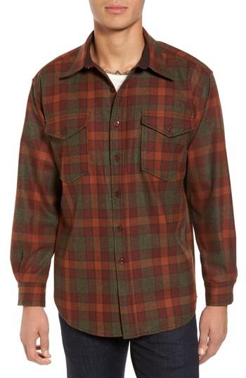 Men's Pendleton Guide Wool Shirt - Orange