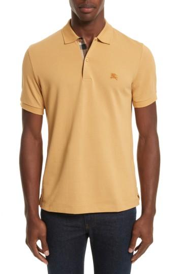 Men's Burberry Pique Polo, Size - Yellow