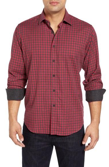 Men's Bugatchi Fit Gingham Sport Shirt