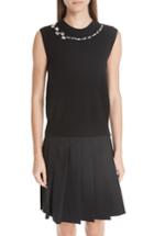 Women's Marc Jacobs Crystal Neck Wool & Cashmere Sweater - Black