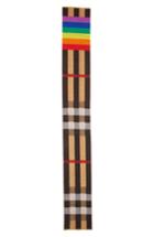 Women's Burberry Rainbow Stripe Mega Check Cashmere Blanket Scarf, Size - Brown