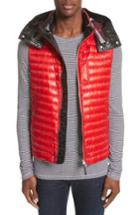 Men's Burberry Aldridge Quilted Vest With Removable Hood - Red