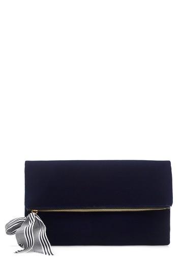 J.crew Velvet Foldover Clutch - Blue