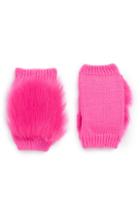 Women's Trouve Faux Fur Hand Warmers, Size - Pink