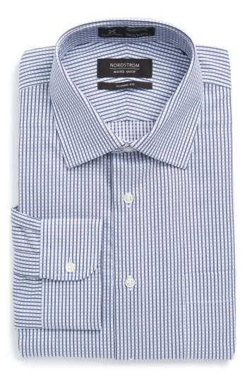 Men's Nordstrom Men's Shop Smartcare(tm) Classic Fit Check Dress Shirt .5 36 - Blue