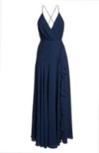 Women's Fame And Partners The Naya Ruffle Gown - Blue