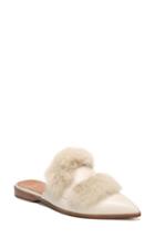 Women's Sarto By Franco Sarto Palmer Ii Genuine Rabbit Fur Slide .5 M - White