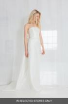 Women's Amsale Elona Bow Back Strapless Column Gown, Size - White