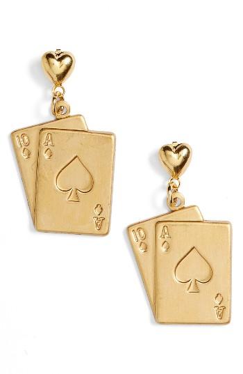 Women's Frasier Sterling Player Card Drop Earrings