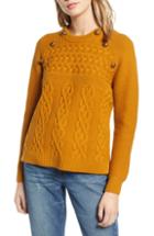 Women's Madewell Button Detail Cable Knit Pullover Sweater