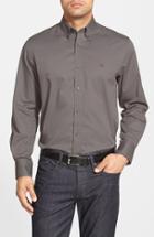 Men's Nordstrom Men's Shop Smartcare(tm) Traditional Fit Twill Boat Shirt - Grey
